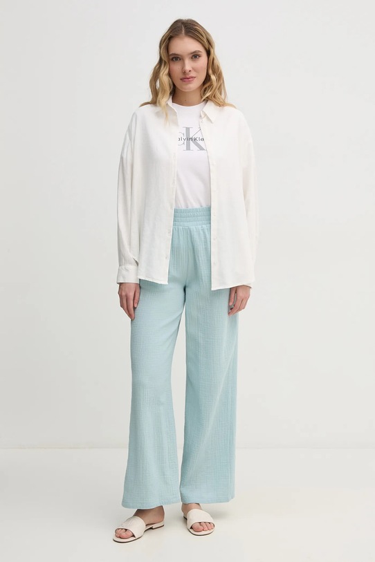 Bavlnené nohavice Dkny DJ4P3004 modrá SS25