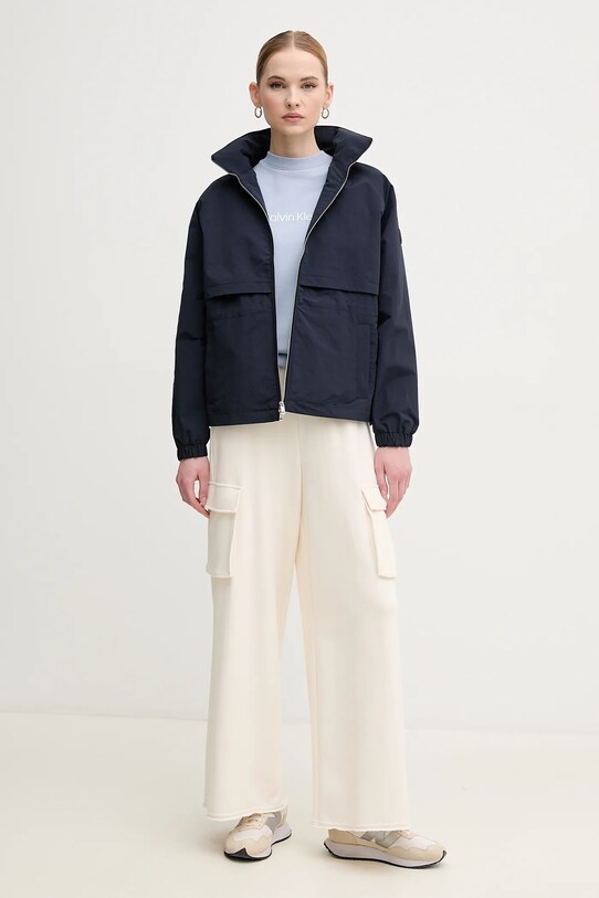 Dkny spodnie dresowe bawełniane DJ5P3068 beżowy SS25