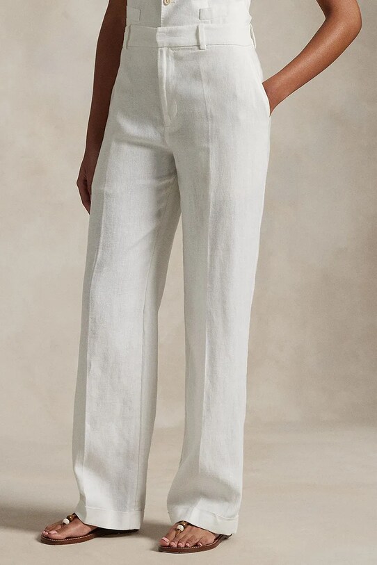 Polo Ralph Lauren pantaloni din in 211935401 alb SS25