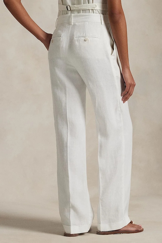 Îmbrăcăminte Polo Ralph Lauren pantaloni din in 211935401 alb