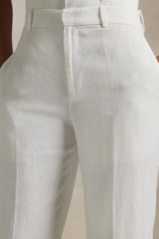 Polo Ralph Lauren spodnie lniane biały 211935401