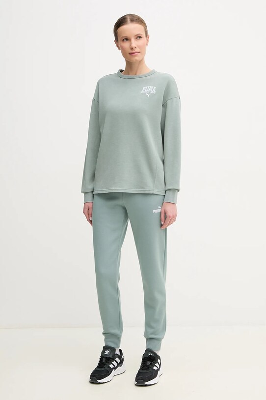 Puma pantaloni de trening 682449 verde SS25