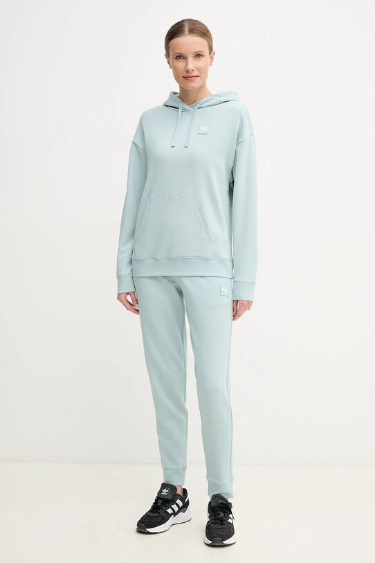 Puma pantaloni de trening din bumbac 685019 turcoaz SS25