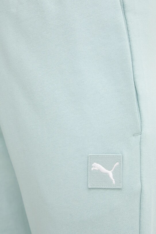 Puma pantaloni de trening din bumbac turcoaz 685019