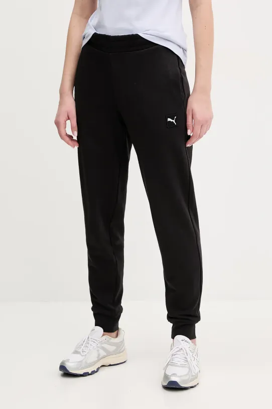 Puma pantaloni della tuta di cotone maglia nero 685019