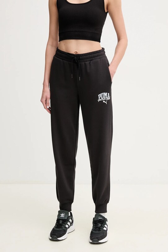 Puma pantaloni de trening tricotaj negru 685037.