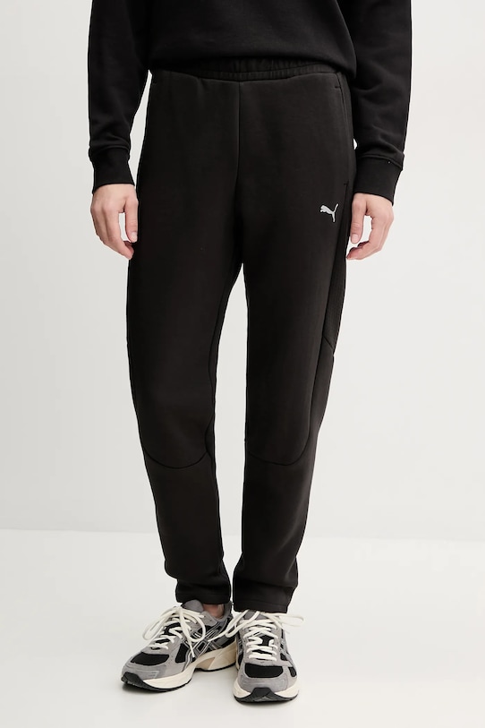 Puma pantaloni de trening tricotaj negru 685051