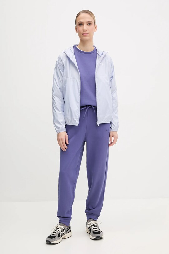 Puma pantaloni de trening din bumbac 685667 violet SS25