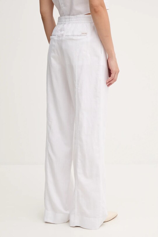 Одяг Штани з домішкою льону Calvin Klein Jeans J20J225340 білий