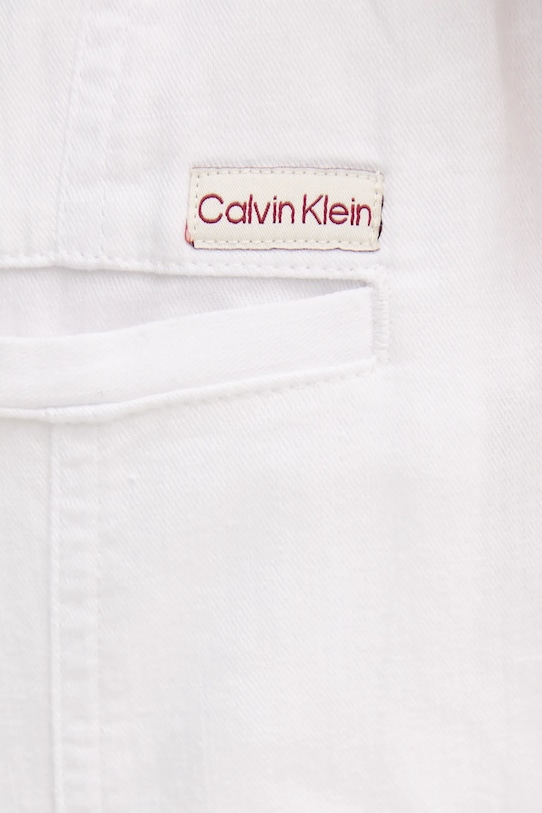 Штани з домішкою льону Calvin Klein Jeans білий J20J225340