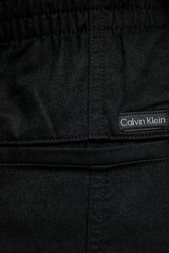 Calvin Klein Jeans spodnie z domieszką lnu czarny J20J225340