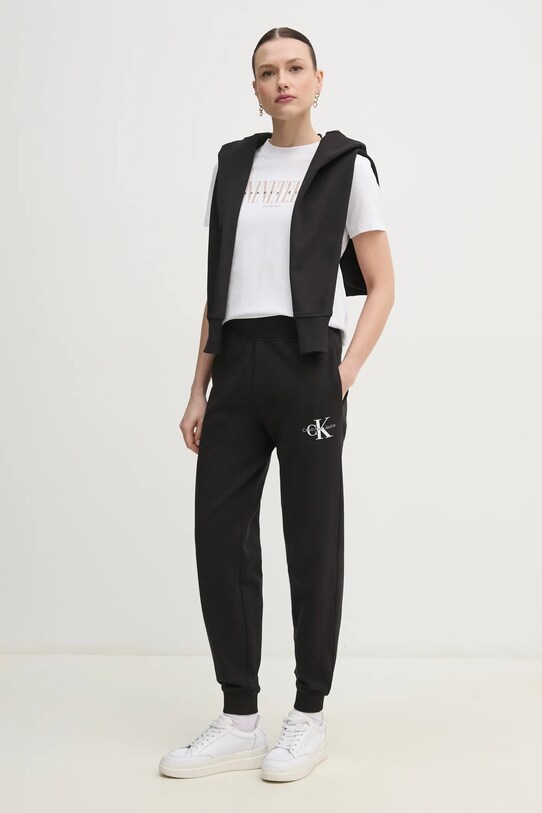 Бавовняні спортивні штани Calvin Klein Jeans J20J225354 чорний SS25
