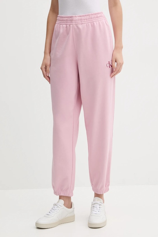 Calvin Klein Jeans spodnie dresowe różowy LV047B235G
