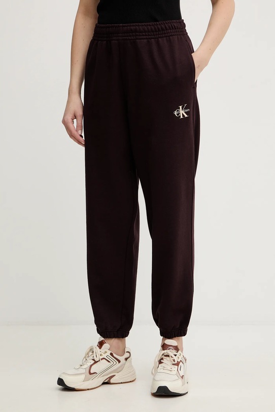 Calvin Klein Jeans spodnie dresowe brązowy LV047B235G