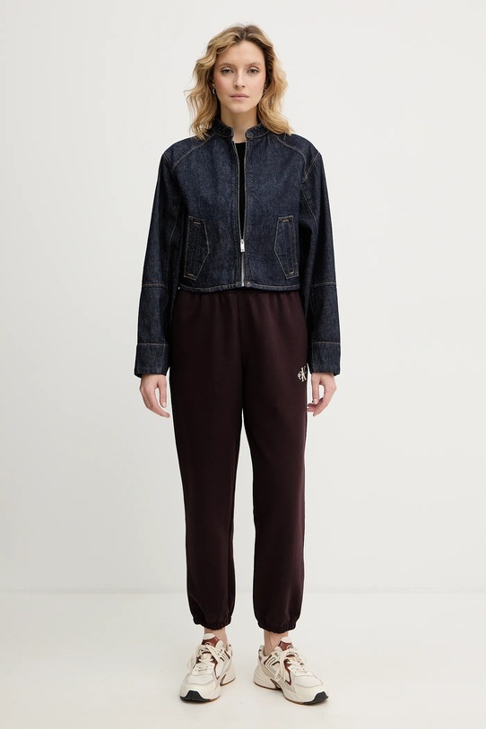 Calvin Klein Jeans spodnie dresowe LV047B235G brązowy AW25