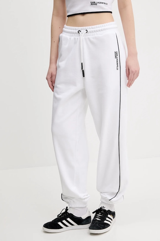 Karl Lagerfeld Jeans pantaloni de trening din bumbac bumbac alb A2W10094