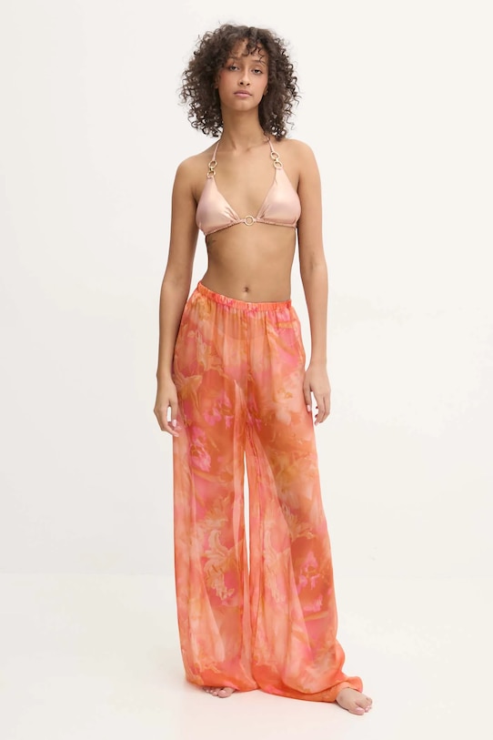 Guess spodnie plażowe z domieszką jedwabiu E5GB00.WE550 pomarańczowy SS25