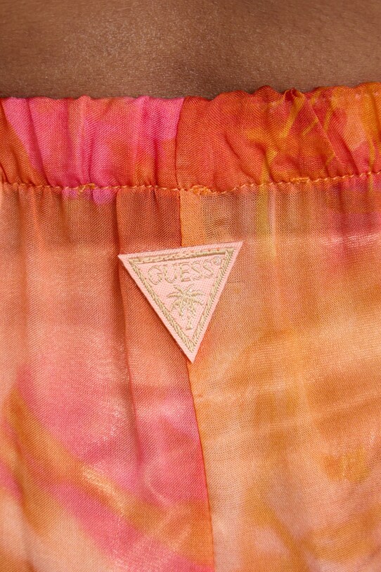 Guess spodnie plażowe z domieszką jedwabiu pomarańczowy E5GB00.WE550