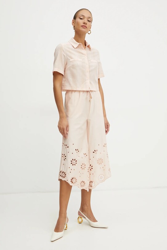 Fracomina spodnie bawełniane FJ25SV3002W400E5 beżowy SS25