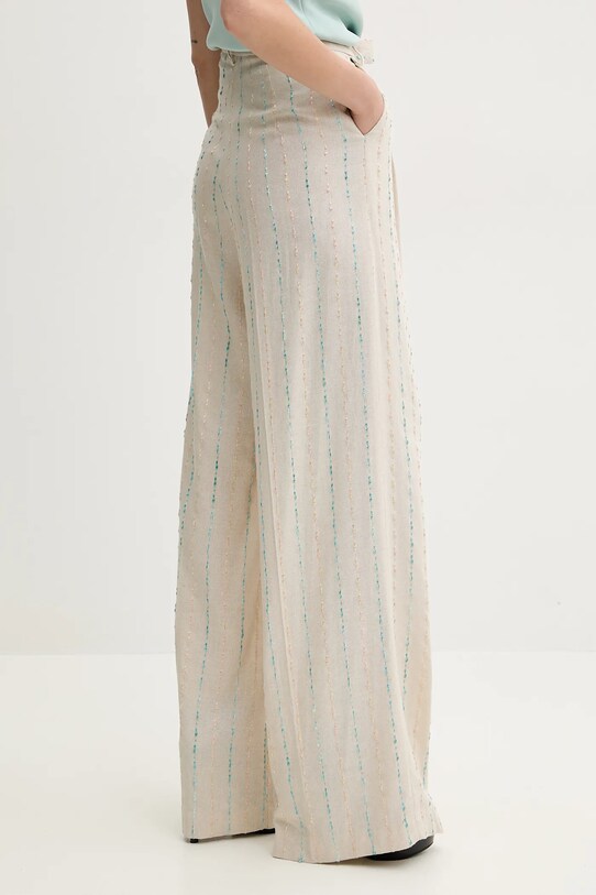 Ρούχα Παντελόνι με λινό μείγμα Fracomina FS25SV3007W788N8 μπεζ