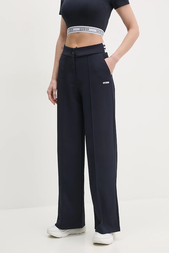 Guess spodnie dresowe AMARYLLIS z elastanem granatowy V5GB02.KCYF2