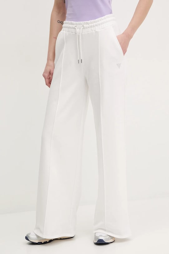 Guess spodnie dresowe bawełniane PRIMULA bawełna biały V5GB07.KCRP0