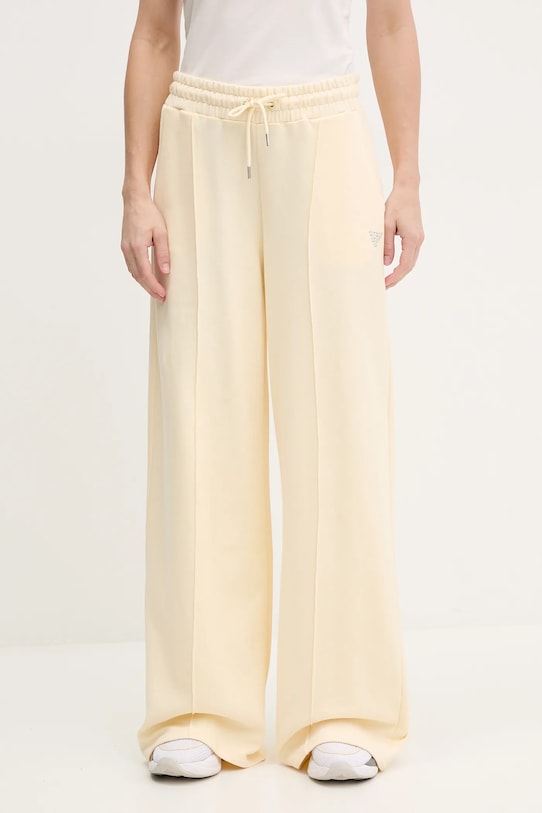 Guess pantaloni de trening din bumbac PRIMULA uni galben V5GB07.KCRP0