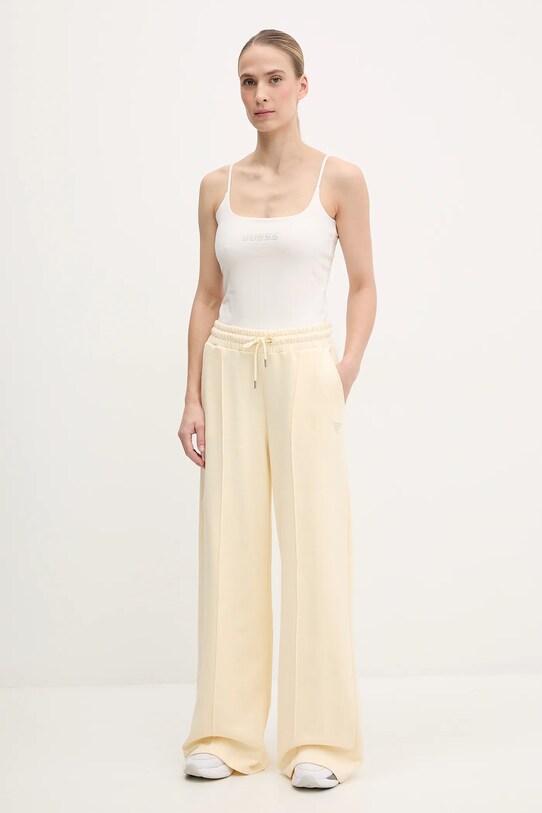 Guess pantaloni de trening din bumbac PRIMULA V5GB07.KCRP0 galben SS25