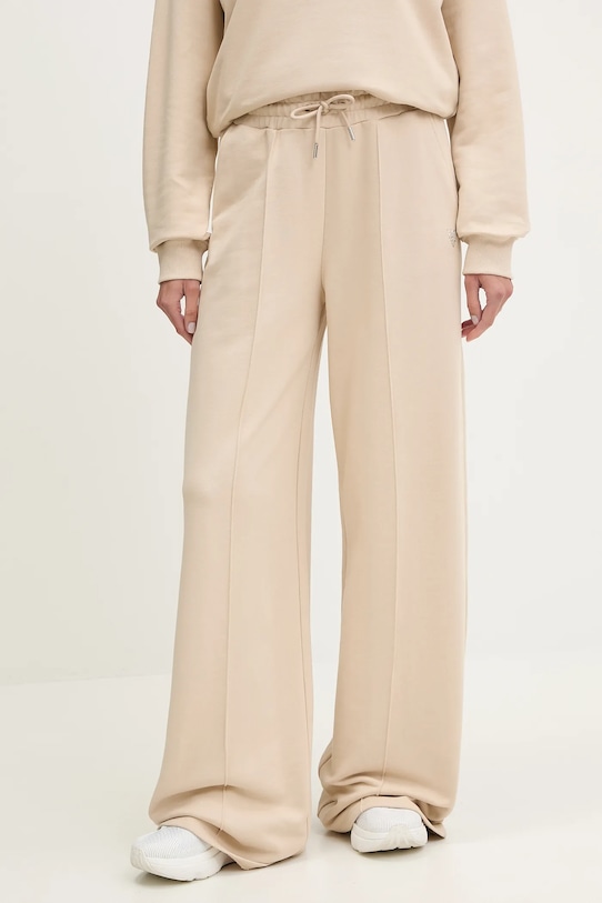 Pamučni donji dio trenirke Guess PRIMULA pletivo bež V5GB07.KCRP0