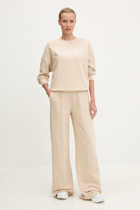 Pamučni donji dio trenirke Guess PRIMULA V5GB07.KCRP0 bež SS25