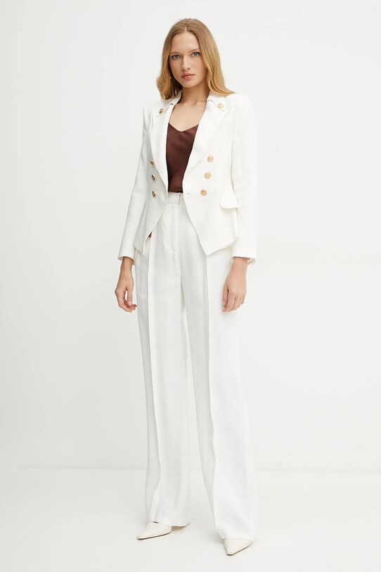 Elisabetta Franchi pantaloni din in PA09752E2 alb SS25