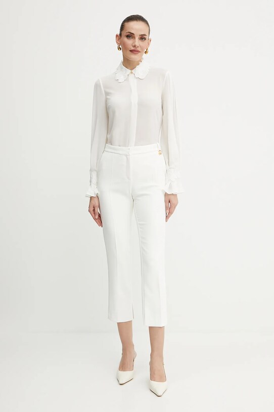 Hlače Elisabetta Franchi PA09852E2 bež SS25