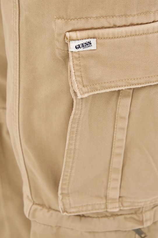 Bavlněné kalhoty Guess Originals béžová W5GA2I.WGCVA