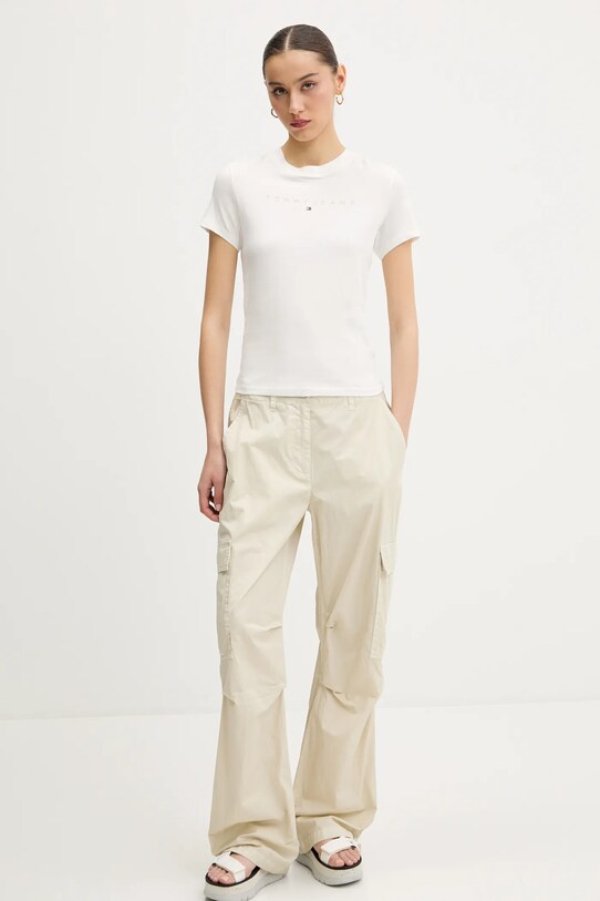 Nohavice Tommy Jeans DW0DW20350 béžová SS25