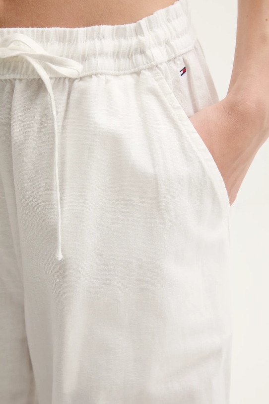 Tommy Jeans pantaloni din amestec de in bej DW0DW20352