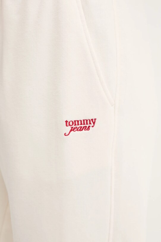 Tommy Jeans pantaloni tuta di cotone beige DW0DW20670