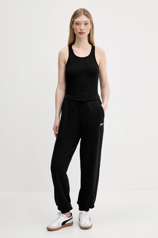 Tommy Jeans pantaloni tuta di cotone DW0DW20670 nero SS25