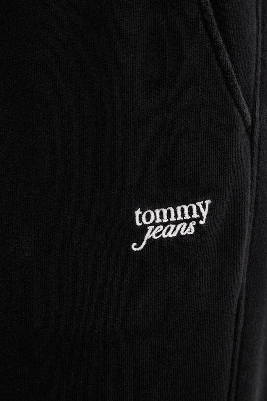 Tommy Jeans pantaloni tuta di cotone nero DW0DW20670