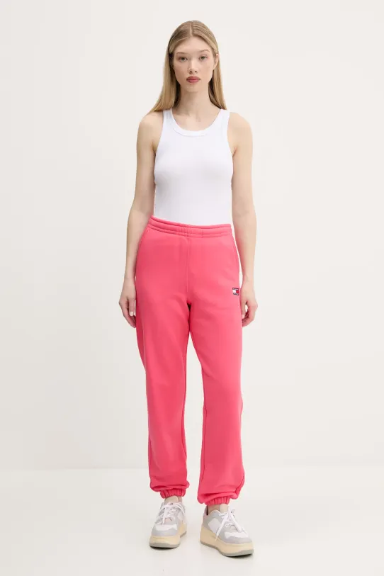 Tommy Jeans spodnie dresowe bawełniane dziecięce DW0DW20679 różowy SS25
