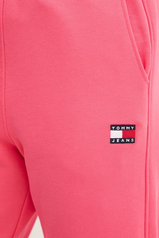Παιδικό βαμβακερό παντελόνι Tommy Jeans ροζ DW0DW20679