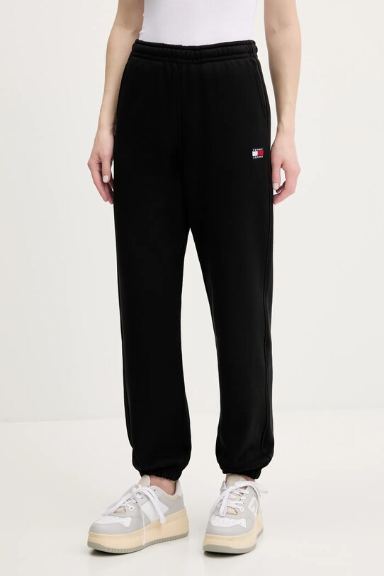 Детские хлопковые штаны Tommy Jeans хлопок чёрный DW0DW20679