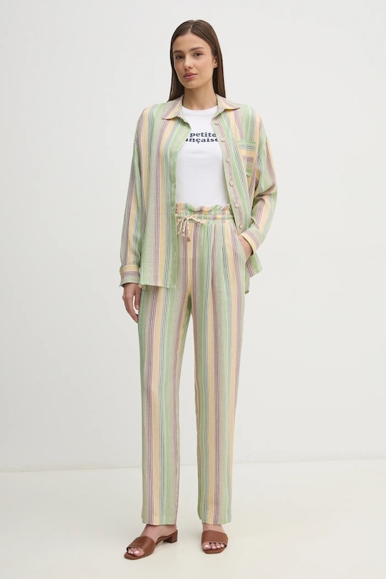 La Petite Française pantaloni in lino misto PETRUS PFPETRUS verde SS25