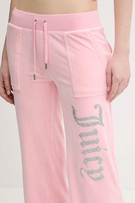 Детские спортивные штаны из велюра Juicy Couture LAYLA CAVIAR розовый JCBBJ125806