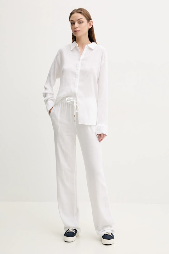 Melissa Odabash pantaloni de bumbac MO.KRISSY alb SS25