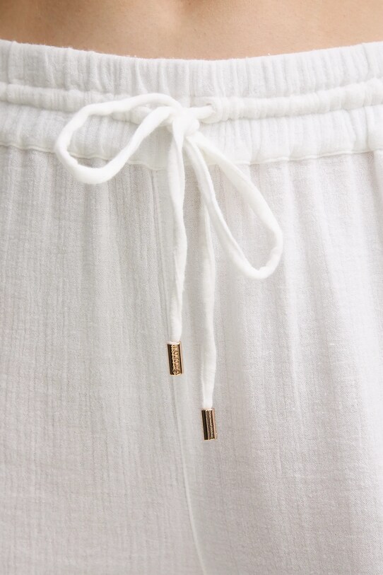 Melissa Odabash pantaloni de bumbac alb MO.KRISSY