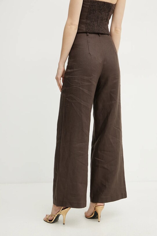 Îmbrăcăminte Bardot pantaloni din in ENYA 58427PB3 maro