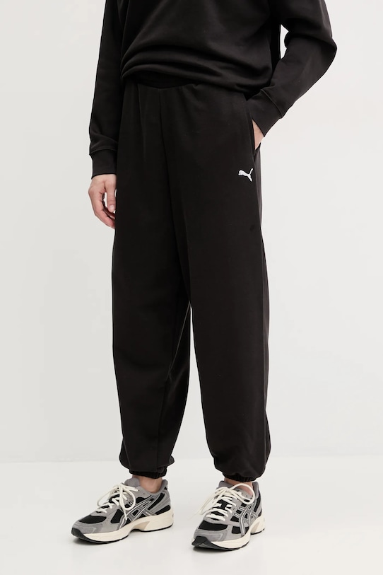 Παντελόνι φόρμας Puma πλεκτό ύφασμα μαύρο 629753