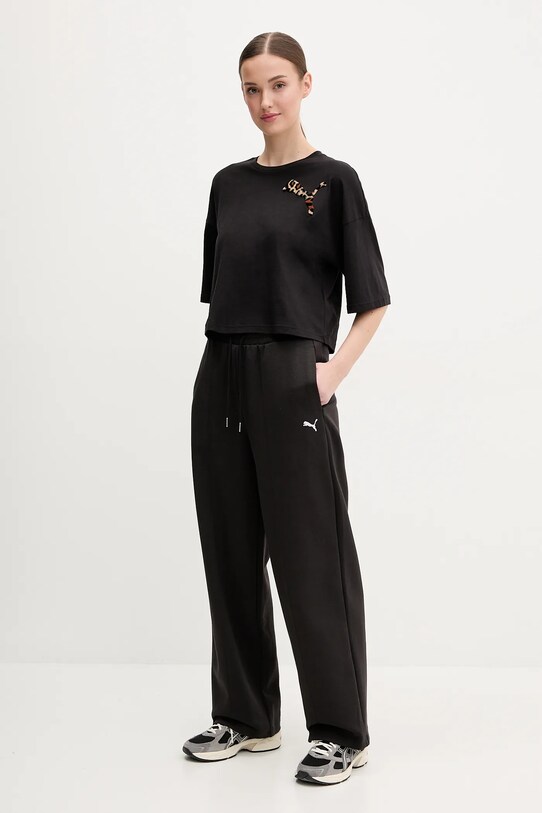 Puma pantaloni de trening 629774 negru SS25