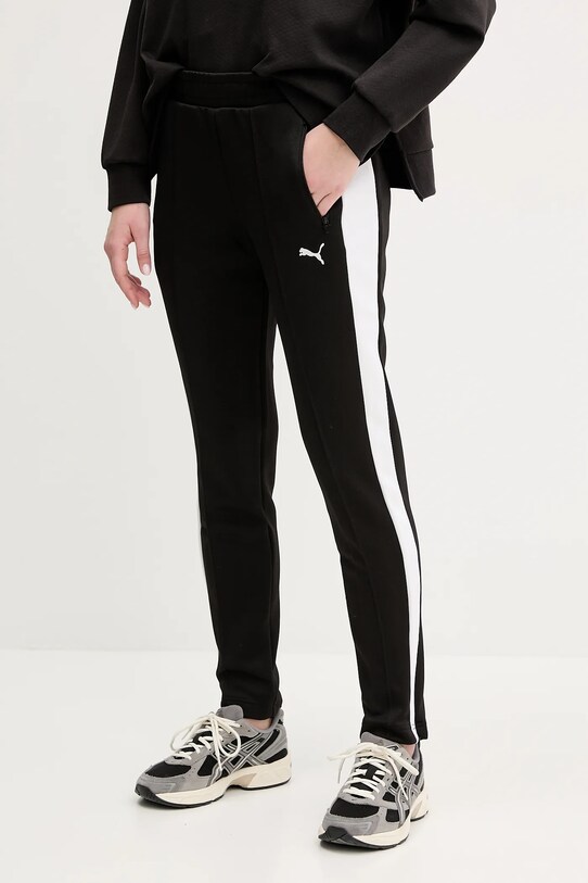 Puma pantaloni de trening tricotaj negru 629798