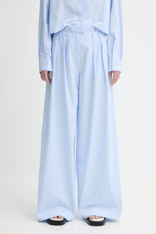 Won Hundred spodnie bawełniane wzorzyste niebieski 3490.14268